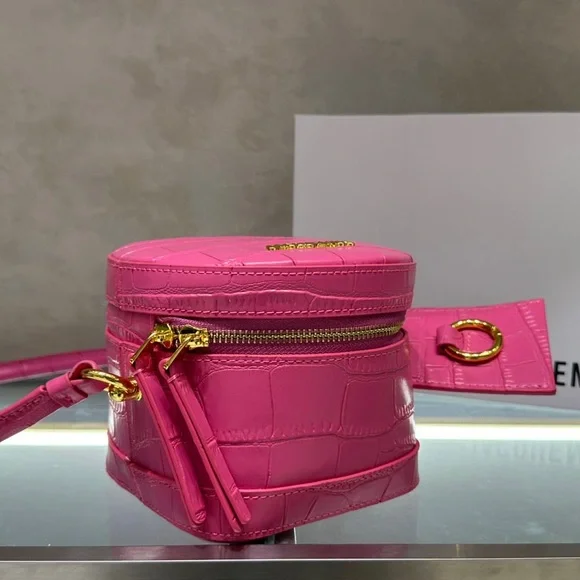 Jacquemus pink leather shoulder bag, 11.5X15.5X15.5cm - Picture 8 of 9